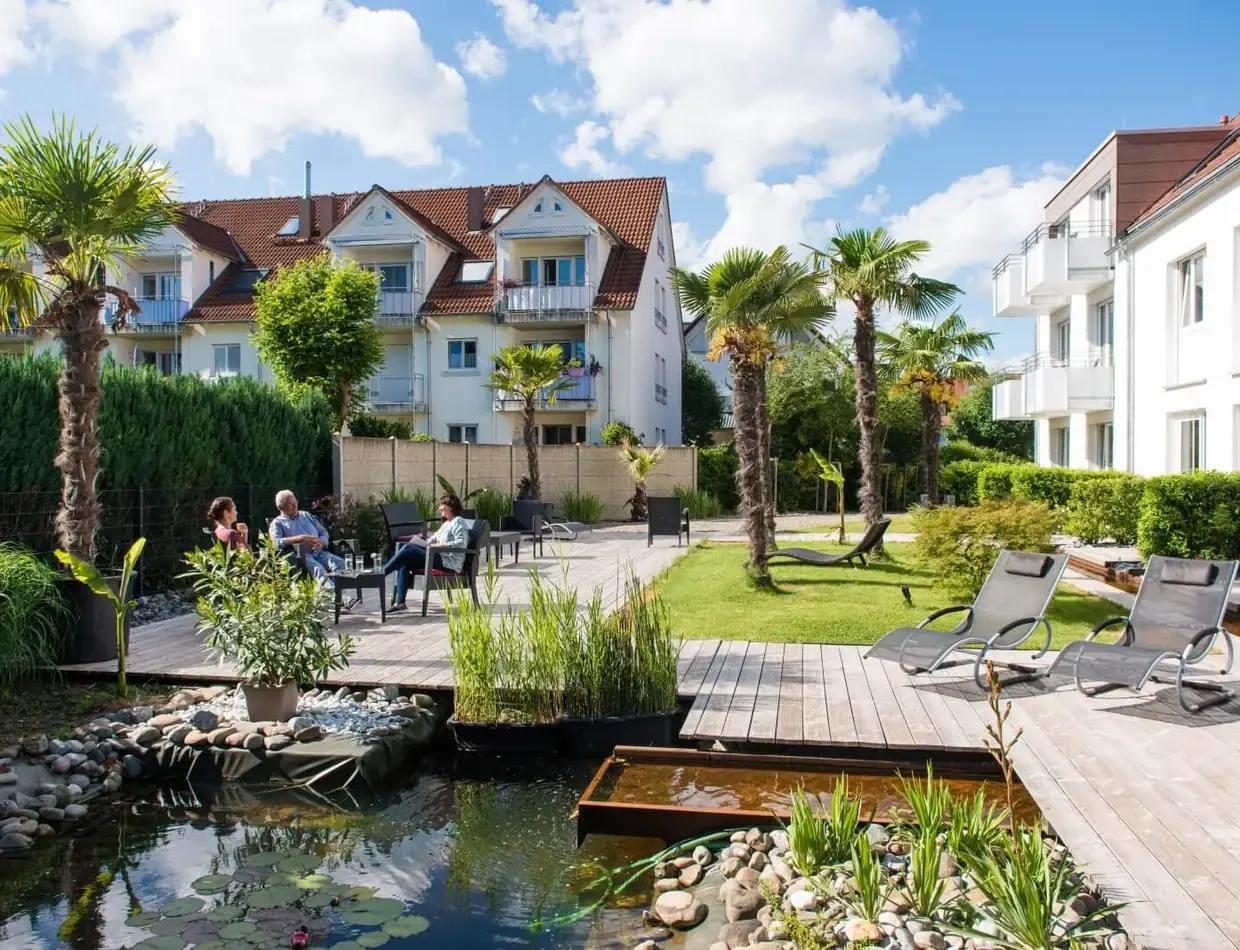Garten und Terrasse des Hotel Volapük
