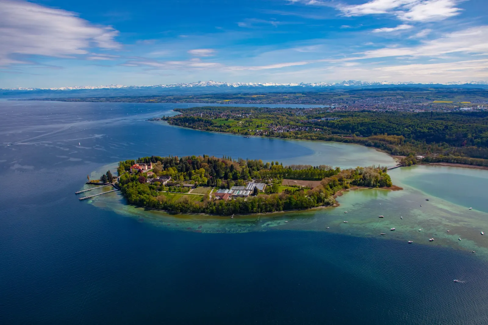 Luftbild der Insel Mainau